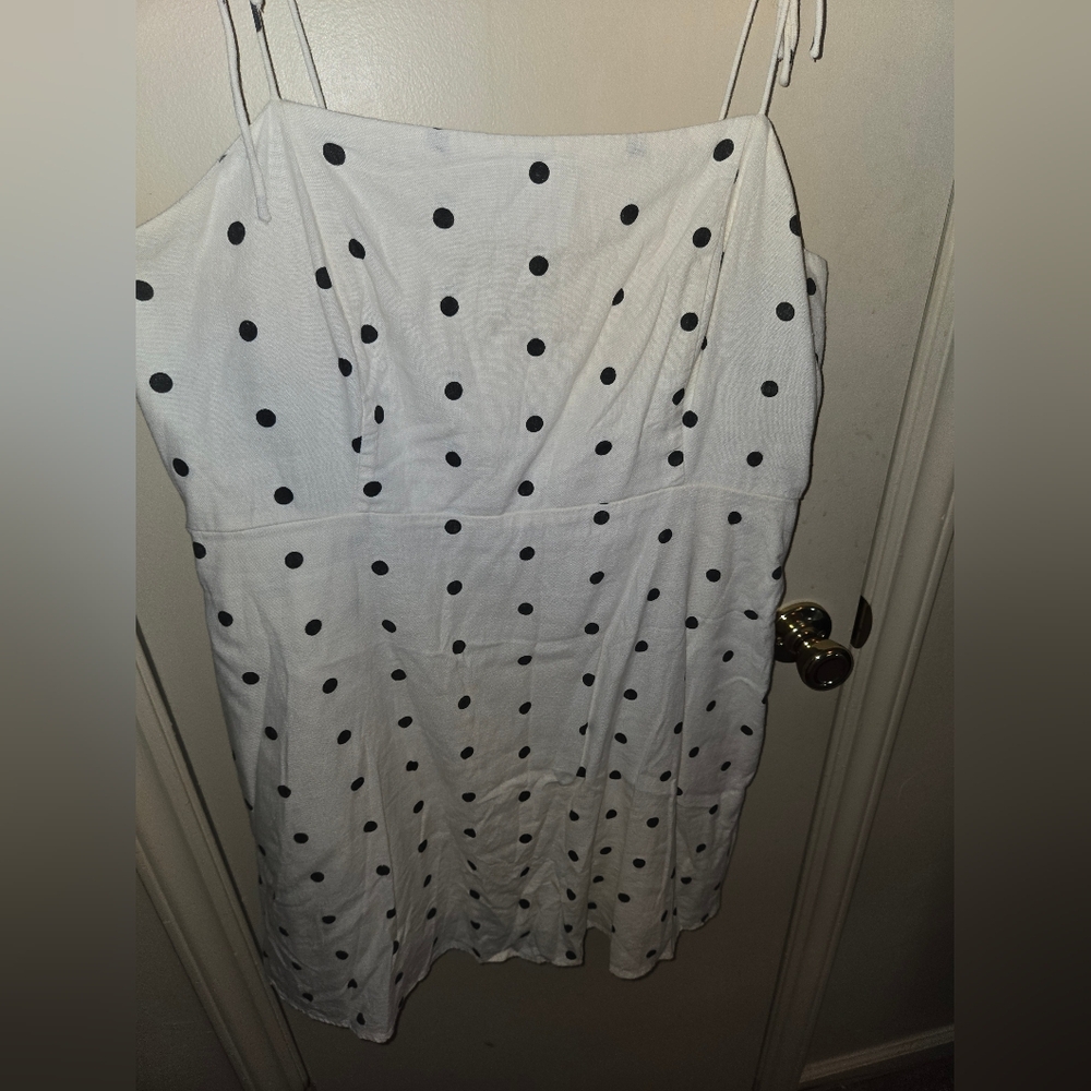 Old Navy Cream Dress with Black Polka Dots